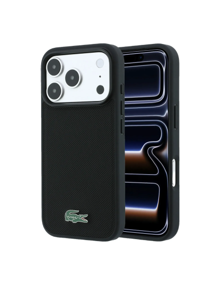 Funda Lacoste para iPhone 17 Pro Max/18 Pro Max con Magsafe Petit Piqué (Negro)