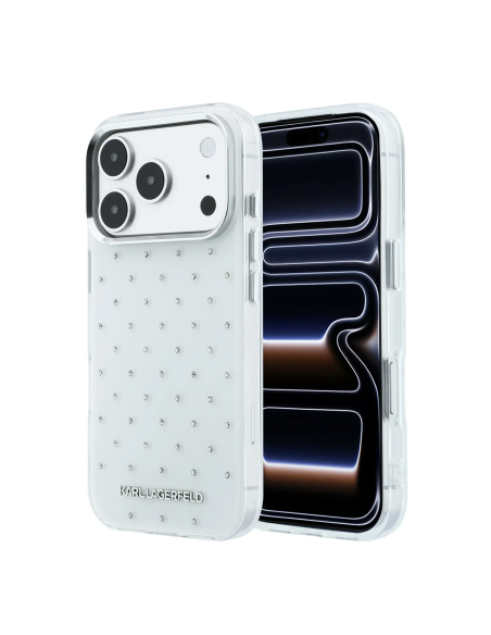 Funda Karl Lagerfeld para iPhone 18 Pro Max/17 Pro Max con Strass (Blanco)