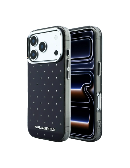 Funda Karl Lagerfeld para iPhone 18 Pro/17 Pro con Strass (Negro)