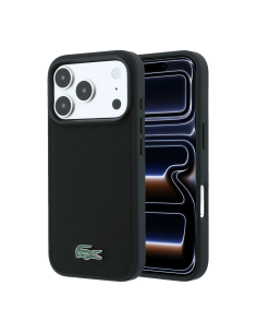 Funda Lacoste para iPhone 18 Pro Max/17 Pro Max con Magsafe Petit Piqué (Negro)