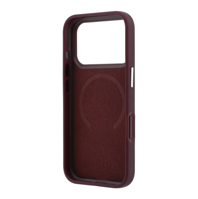 Lacoste case for iPhone 18 Pro Max/17 Pro Max with Magsafe stand Petit Pique (Burgundy)