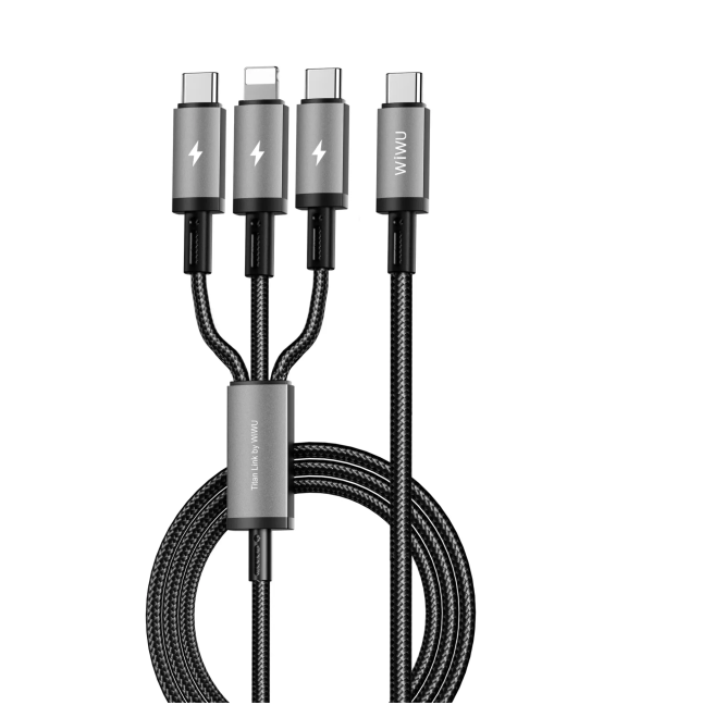 Titanlink 60 W 3-in-1 USB-C to 2x C/Lightning Cable (1.2 m) | WiWU