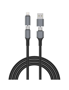 Cable 4 en 1 USB-A/C a C/Lightning 240 W Raptor Pro (1,2 m) | WiWU