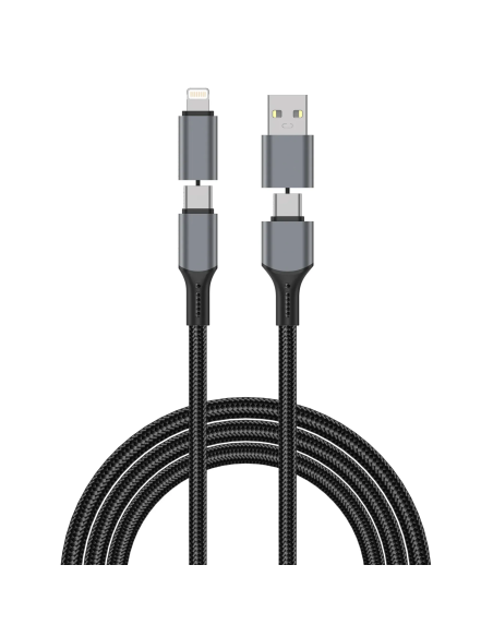 Cable 4 en 1 USB-A/C a C/Lightning 240 W Raptor Pro (1,2 m) | WiWU