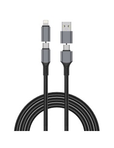 Cable 4 en 1 USB-A/C a C/Lightning 240 W Raptor Pro (1,2 m) | WiWU 2