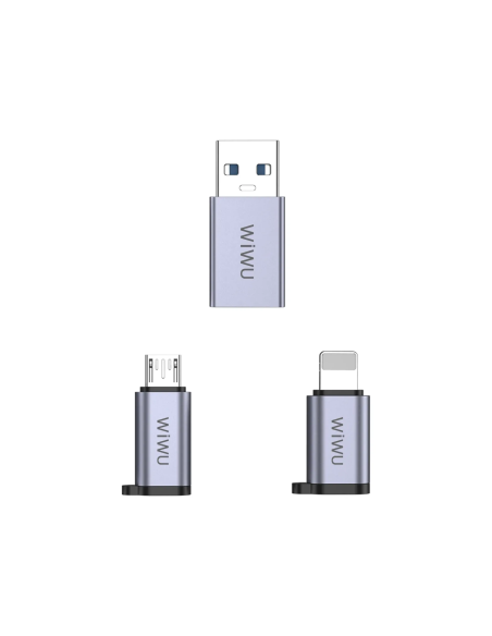 Adaptador 3 en 1 USB-C a USB-A, Lightning y Micro USB OTG | WiWU