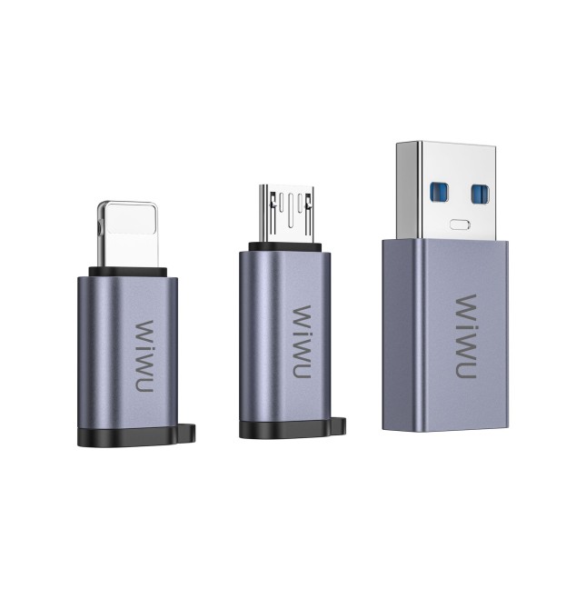 Adaptador 3 en 1 USB-C a USB-A, Lightning y Micro USB OTG | WiWU