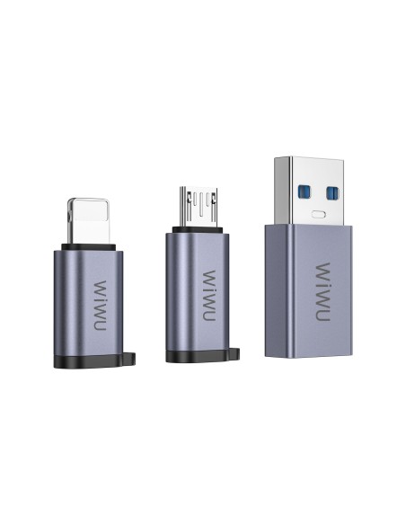Adaptador 3 en 1 USB-C a USB-A, Lightning y Micro USB OTG | WiWU