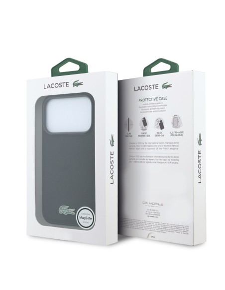 Funda Lacoste para iPhone 18 Pro/17 Pro con Magsafe Petit Piqué (Negro)