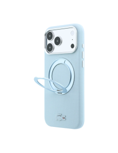 Lacoste case for iPhone 18 Pro Max/17 Pro Max with Magsafe stand Petit Pique (Light blue)