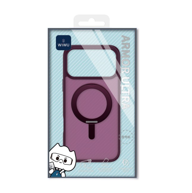 Funda iPhone 18/17 Pro Soporte MagSafe Armor Ultra Burdeos | WiWU