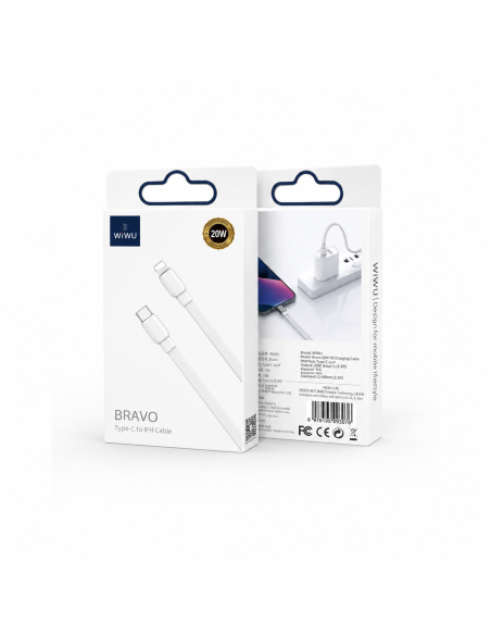 Cable USB-C a Lightning 20 W Bravo Blanco (1 m) | WiWU