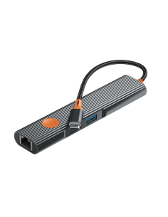 Hub 5 en 1 USB-C a HDMI 4K, 2 USB-A, USB-C y Puerto RJ45 Travel