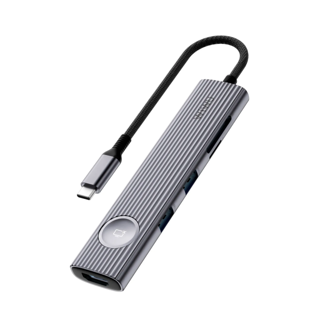 HUB USB-C 8 en 1 con HDMI, PD 100W, 2 USB-A, 2 USB-C, TF y SD Travel