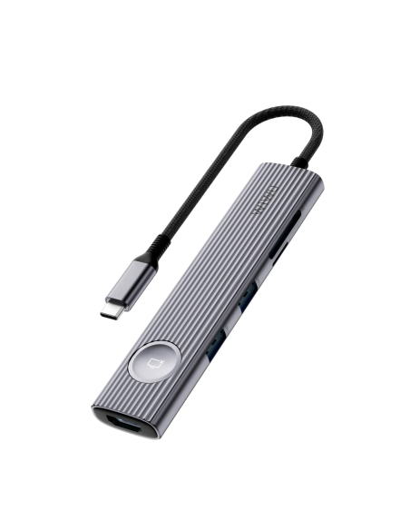 HUB USB-C 8 en 1 con HDMI, PD 100W, 2 USB-A, 2 USB-C, TF y SD Travel