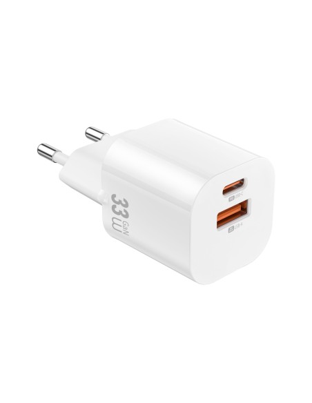 Cargador GaN USB-A y USB-C 33W Cube