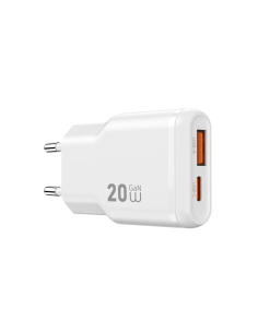 Cargador ultracompacto PD GaN de 20 W con USB-A y USB-C Essen