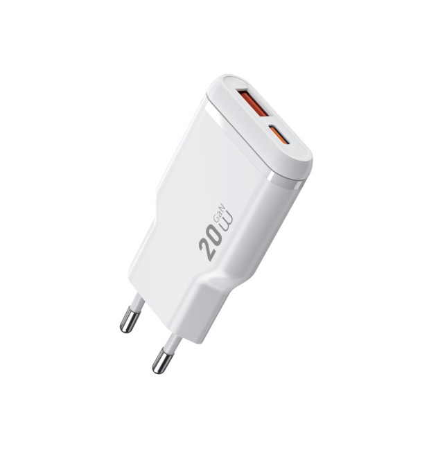 20 W Ultra-Compact GaN PD Charger with USB-A and USB-C Essen
