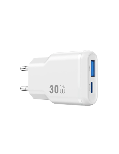 Cargador ultracompacto PD GaN de 30 W con USB-A y USB-C Essen