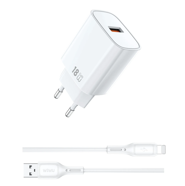 Cargador GaN USB-A de 18 W con Cable USB-A a Lightning Essen