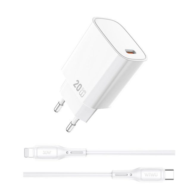 20 W GaN USB-C Charger with USB-C to Lightning Cable Essen