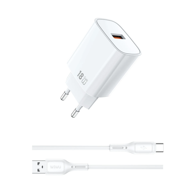Cargador USB-A GaN de 18 W con cable USB-A a USB-C Essen