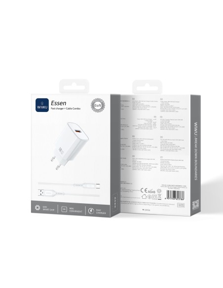 18 W GaN USB-A Charger with USB-A to USB-C Cable Essen
