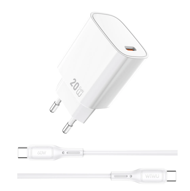 Cargador USB-C GaN de 20W con cable USB-C a USB-C Essen