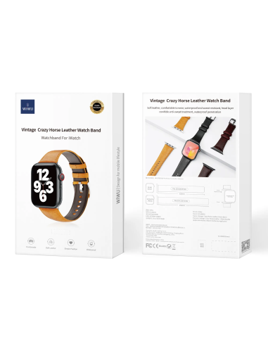38/40/41mm Camel Correa de Cuero iWatch