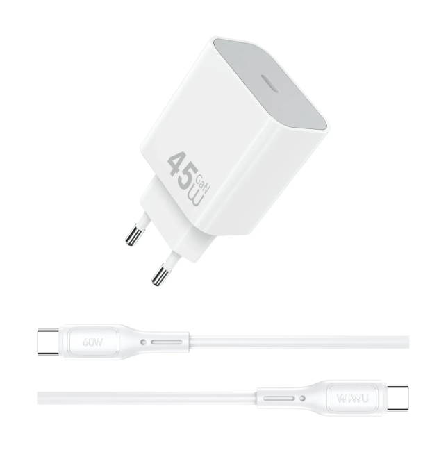 Cargador USB-C GaN PD de 45 W con cable USB-C a USB-C 60 W Essen