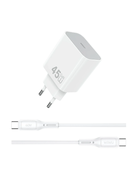 Cargador USB-C GaN PD de 45 W con cable USB-C a USB-C 60 W Essen