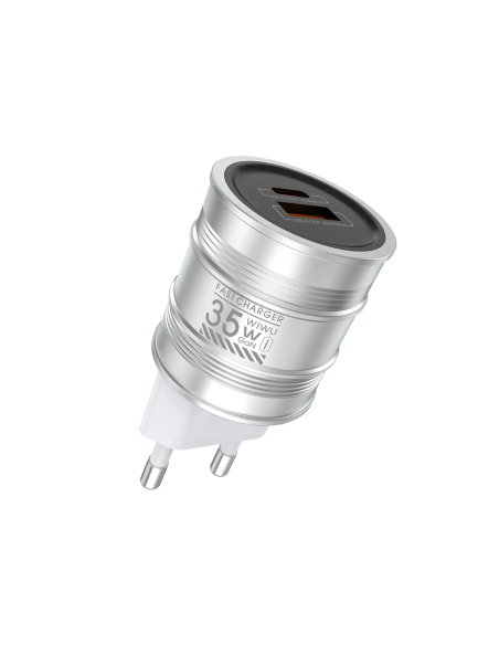 GaN Barrel 35W QC+PD Fast Charger EU Plug