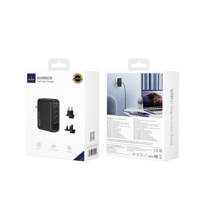 Warriors – Cargador Rápido GaN 100W PD&QC (A+3C)