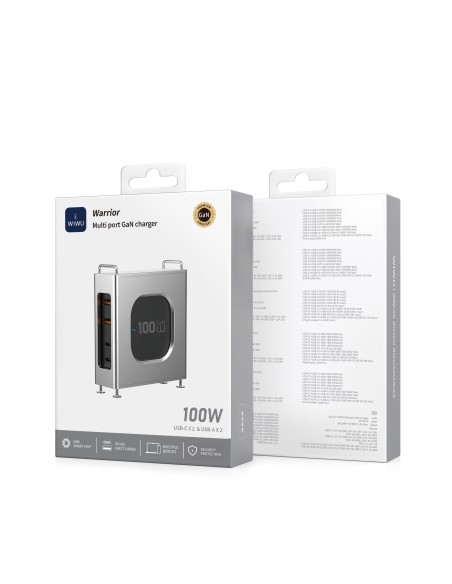 Warrior 100W GaN Fast Charger – 2C+2A – EU Plug