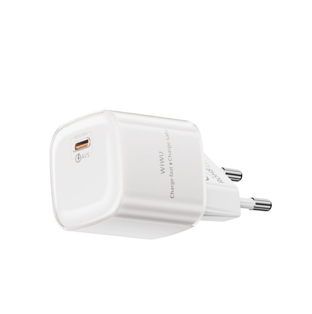 Cargador rápido GaN de 60 W con USB-C AVS (Blanco)