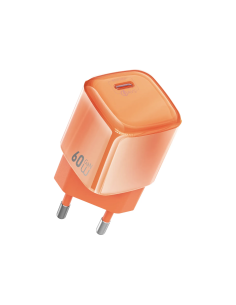 Cargador rápido GaN de 60 W con USB-C AVS (Naranja)