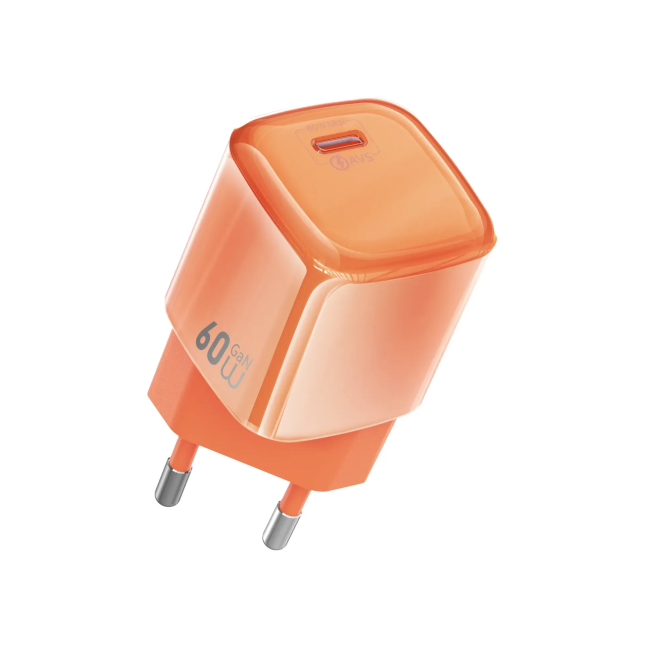 60 W GaN Fast Charger with USB-C AVS (Orange)
