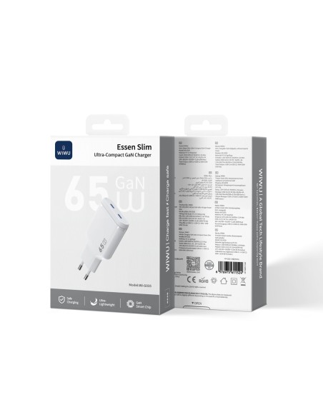 Cargador ultracompacto PD GaN de 65 W con 2 USB-C Essen