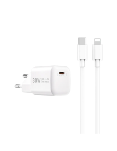 Cargador nano GaN de PD 30W con Cable C-L