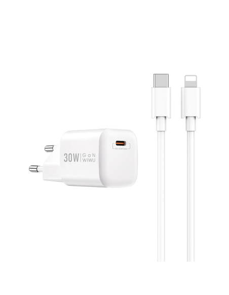 Cargador nano GaN de PD 30W con Cable C-L