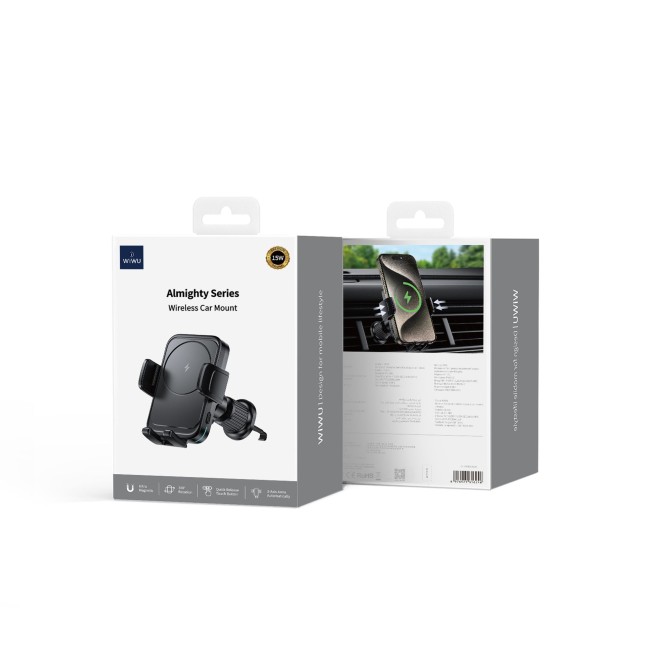 Almighty Series Wireless Car Charger Mount Black