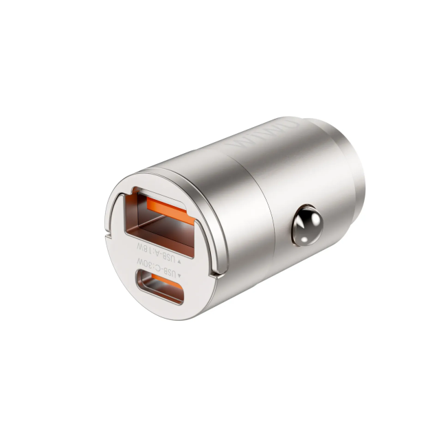 Cargador de coche USB-A y USB-C de 30W Nano