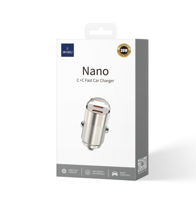 30W Nano Dual C Titanium Fast Car Charger
