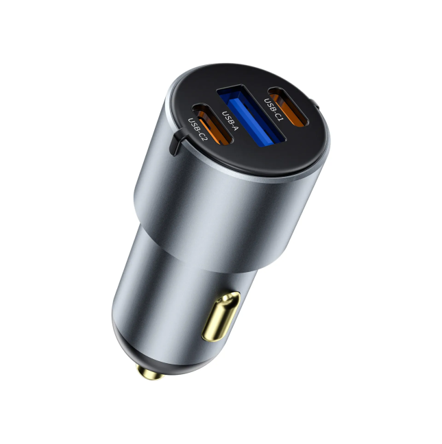 Cargador de coche USB-A Y 2 USB-C de 60W Nano Pro