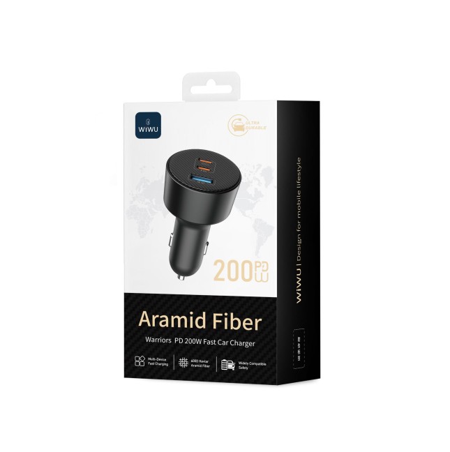 Cargador para Coche de 200 W Aramid Fiber (Negro)