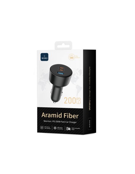 200W Car Charger Aramid Fiber (Black)