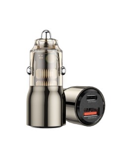 Cargador rápido para coche PD+QC de 95 W con acabado en aleación de zinc y negro transparente 2
