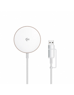 Cargador Inalámbrico Qi 2.0 USB-A y USB-C