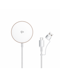 Cargador Inalámbrico Qi 2.0 USB-A y USB-C 2