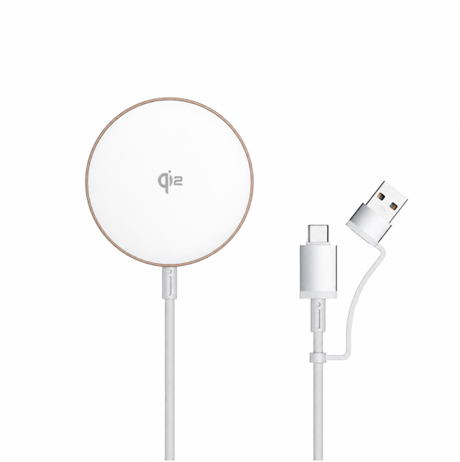 Cargador Inalámbrico Qi 2.0 USB-A y USB-C